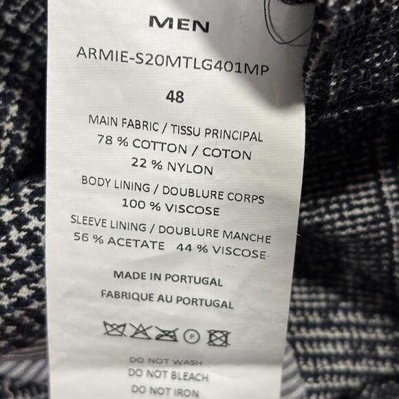 OFFICINE GENERALE ARMIE BLAZER FRENCH SIZE 48 US SIZE 38 GLEN PLAID - Picture 5 of 8